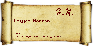 Hegyes Márton névjegykártya