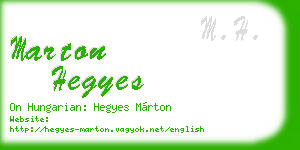 marton hegyes business card