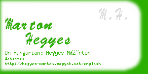 marton hegyes business card